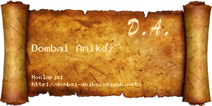 Dombai Anikó névjegykártya